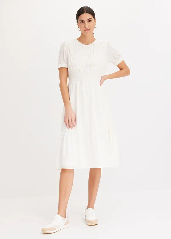 Robe midi en douce viscose mélangée, bonprix
