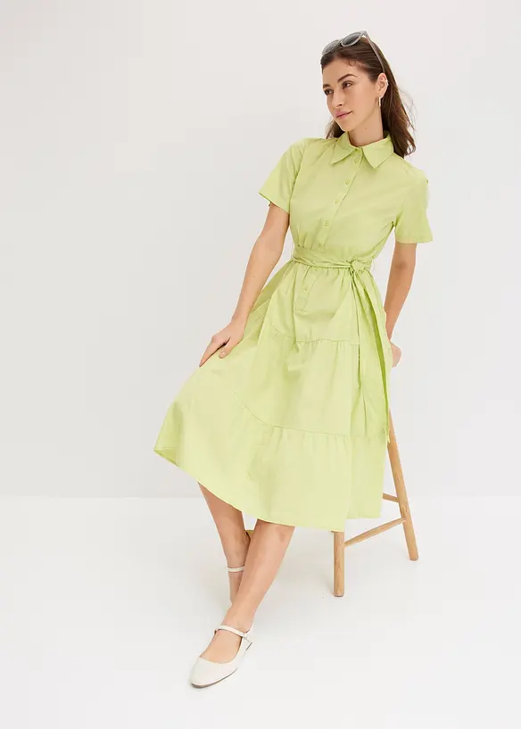 Blusenkleid aus elastischem Baumwoll-Mix, bonprix