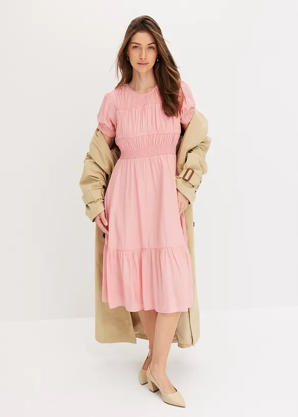 Robe midi en douce viscose mélangée, bonprix