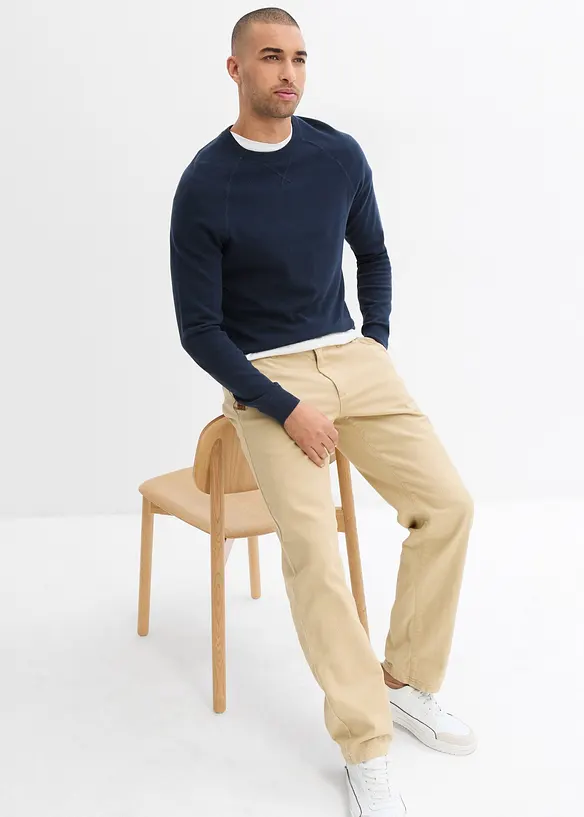 Relaxed Fit Chinohose mit Komfortbund, Straight, bonprix