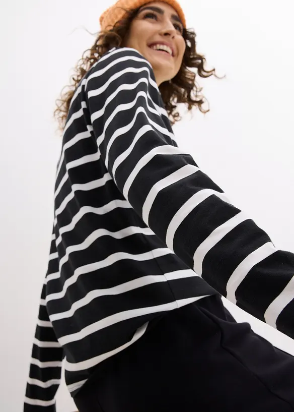 T-shirt col Henley, 100% coton, bonprix