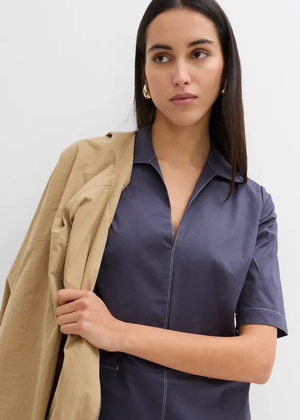 Robe-chemise en matière élastique, bonprix