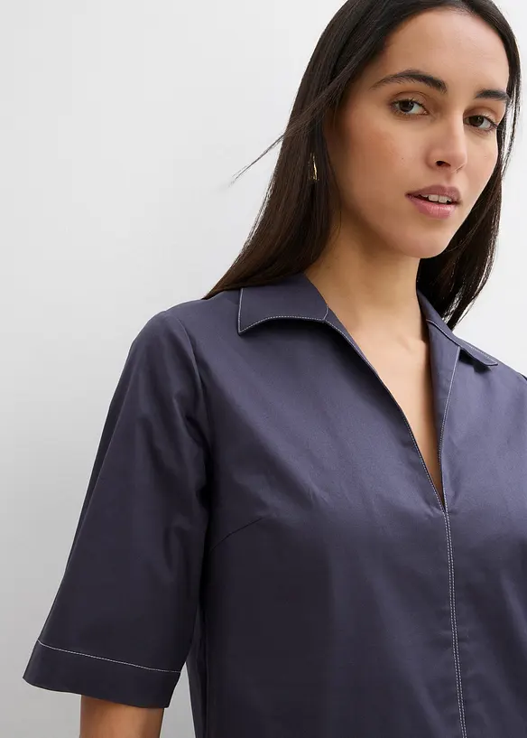 Robe-chemise en matière élastique, bonprix