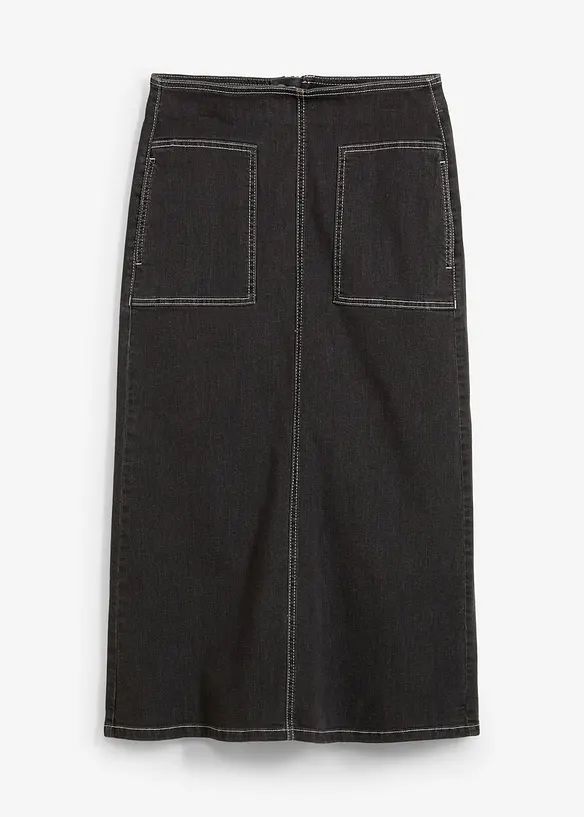 Jupe midi en jean, taille normale, bonprix