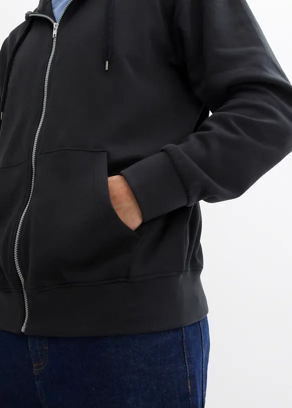 Kapuzen-Sweatjacke aus reiner Bio-Baumwolle, Loose Fit, bonprix