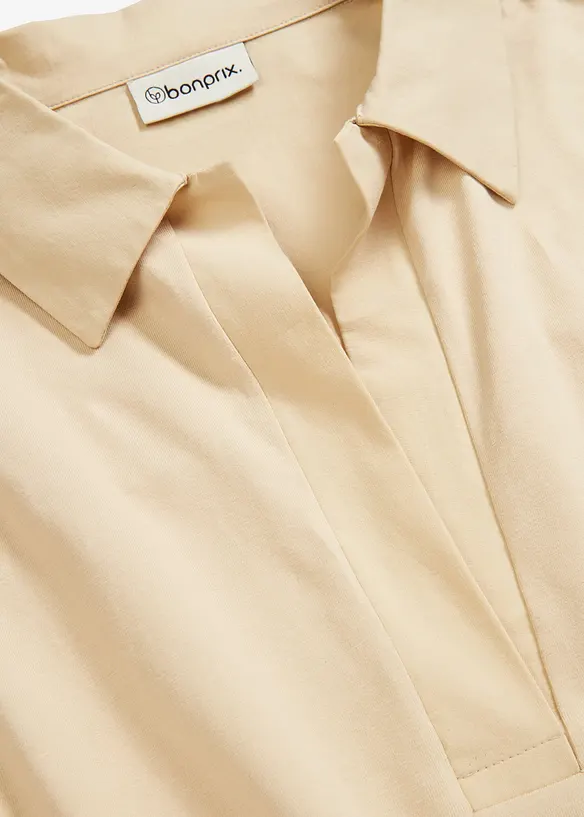 Robe-chemise en matière élastique, bonprix