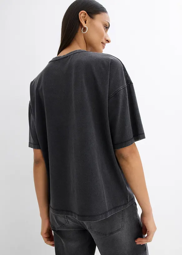 T-shirt doux et oversize en coton extensible, bonprix