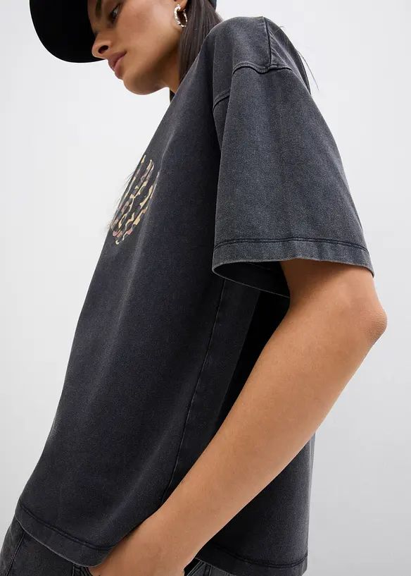 T-shirt doux et oversize en coton extensible, bonprix