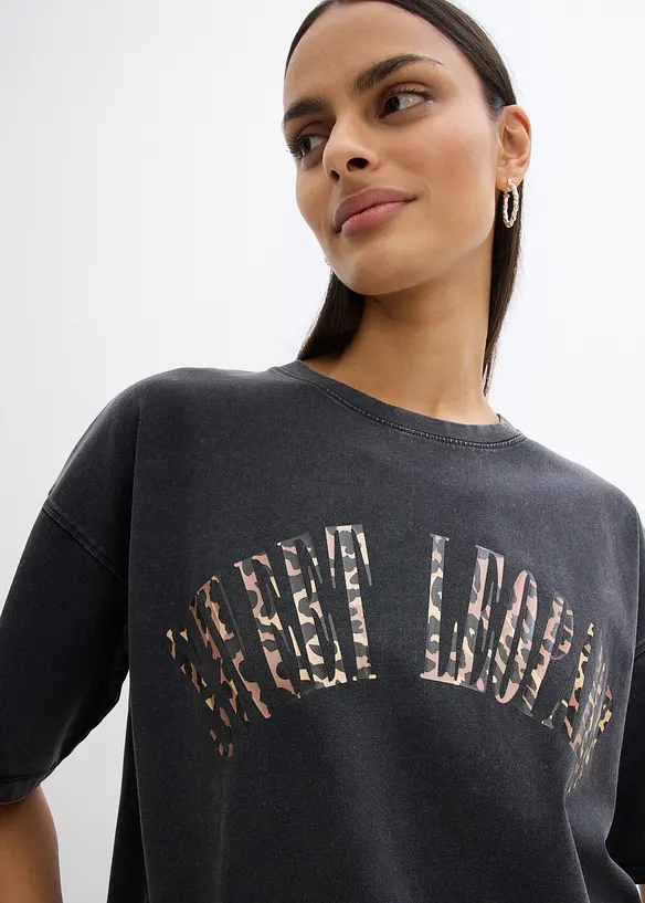 T-shirt doux et oversize en coton extensible, bonprix