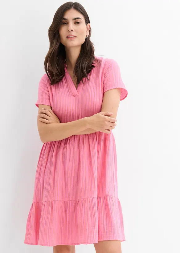 Robe rayée en gaze de coton, bonprix