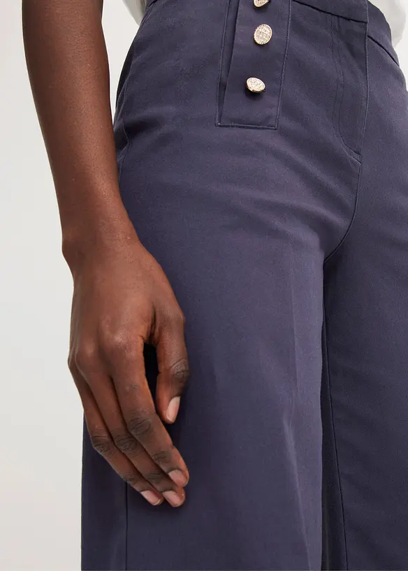 Pantalon twill à boutons décoratifs, bonprix