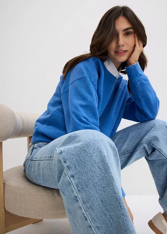 Sweat oversize en coton et viscose, bonprix
