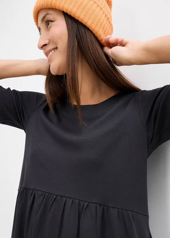 Ausgestelltes Jerseykleid aus schwerer Baumwolle, bonprix