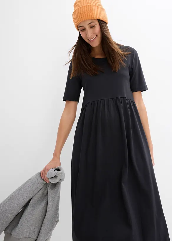 Ausgestelltes Jerseykleid aus schwerer Baumwolle, bonprix