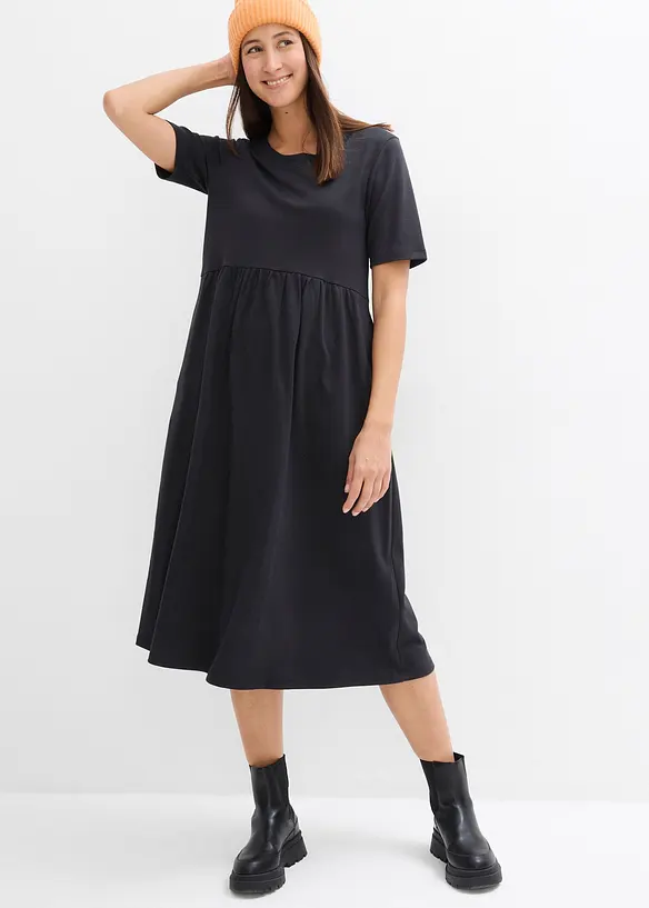 Ausgestelltes Jerseykleid aus schwerer Baumwolle, bonprix