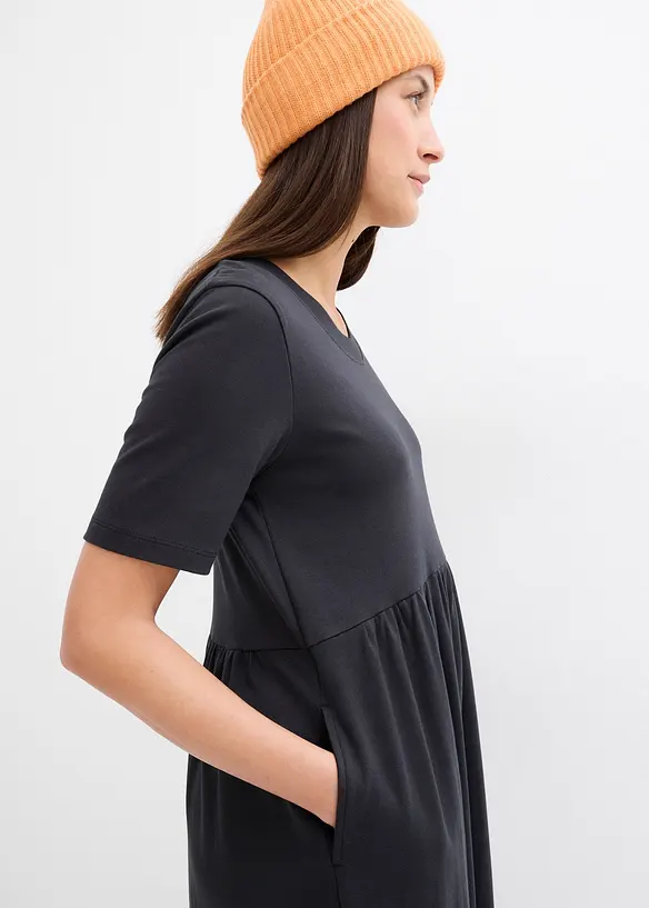 Ausgestelltes Jerseykleid aus schwerer Baumwolle, bonprix