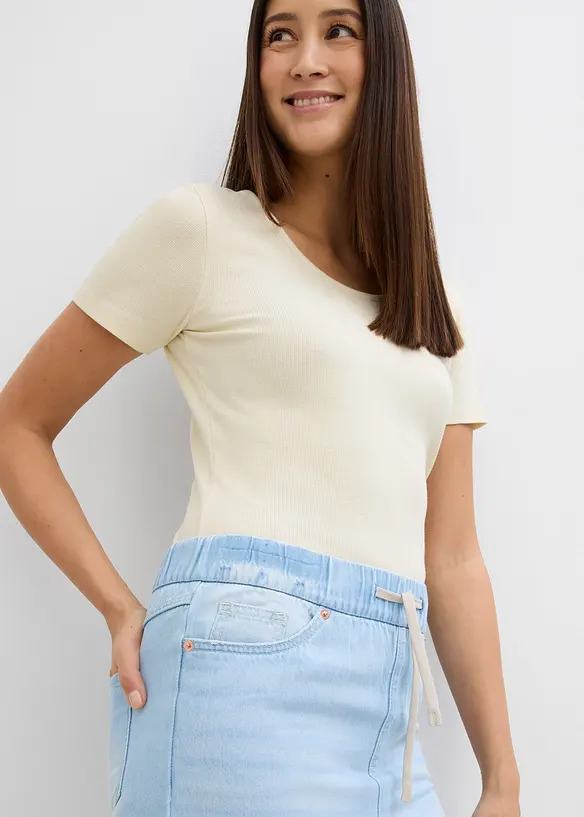 Wide-Leg-Jeans, Mid Waist, Bequembund, bonprix