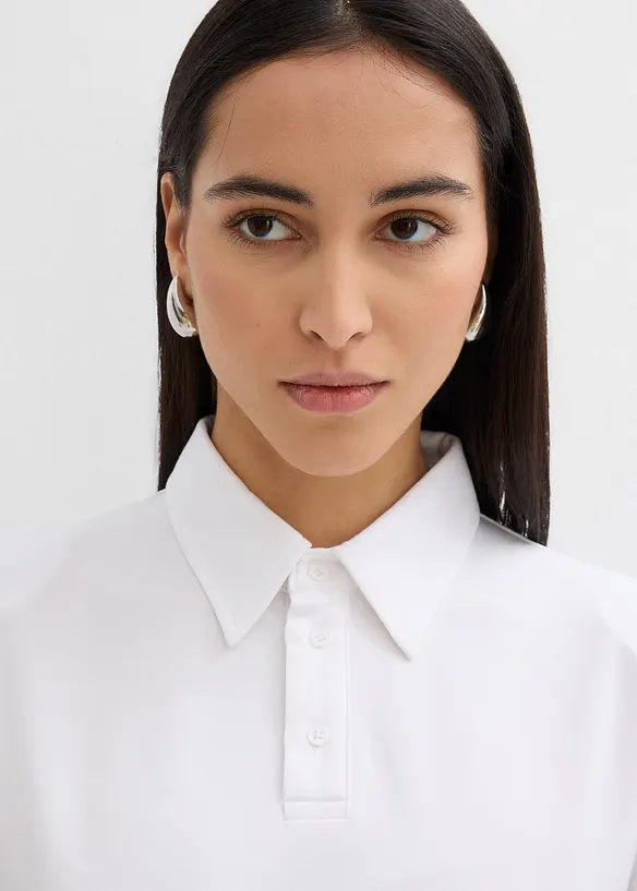 Polo en viscose mélangée à épaulettes, bonprix