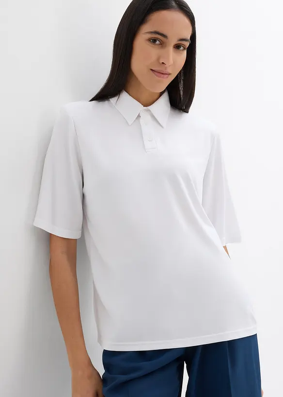 Polo en viscose mélangée à épaulettes, bonprix