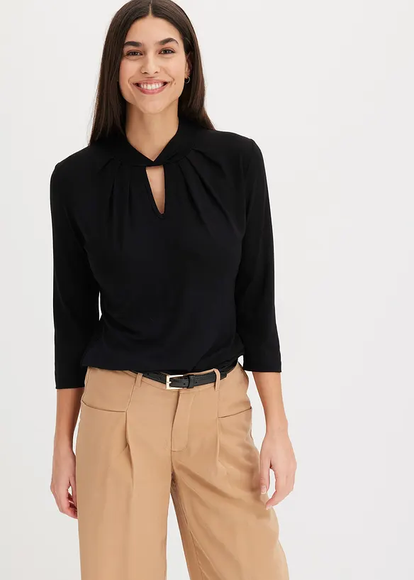T-shirt à manches 3/4 et détail twisté, bonprix