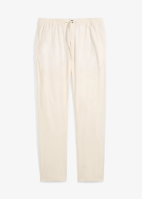 Regular Fit Chinohose aus luftigem Leinen-Mix, Straight, bonprix