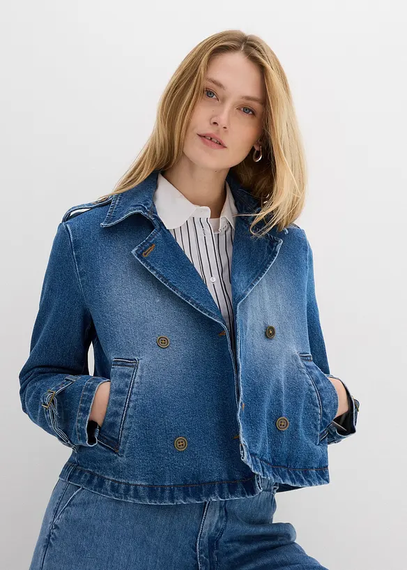 Denim Trenchjacke, bonprix