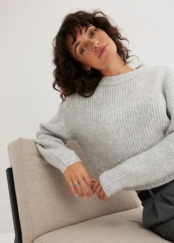 Pull en grosse maille contenant de la laine, bonprix