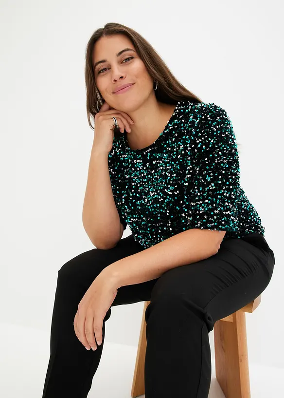 T-shirt à sequins, bonprix