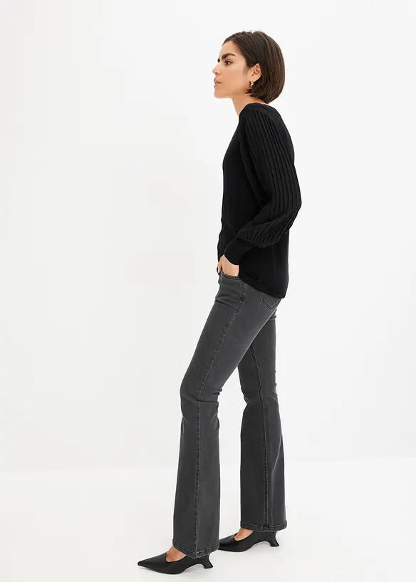 Pullover mit plissierten Ärmeln, bonprix