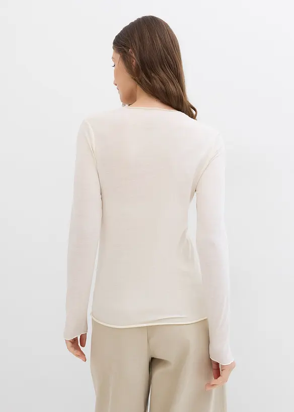 T-shirt manches longues en matière douce, bonprix