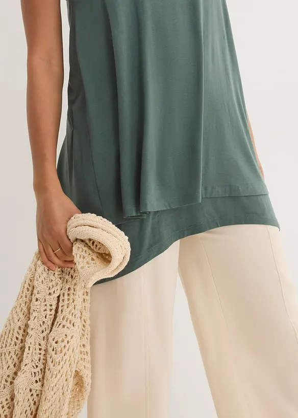 Doppellagiges Long-Top aus Viskose-Mix, bonprix