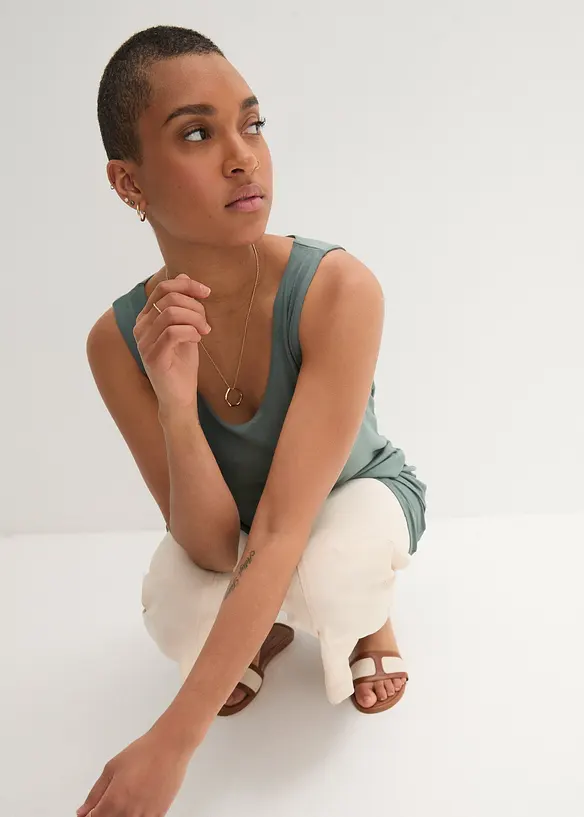 Doppellagiges Long-Top aus Viskose-Mix, bonprix