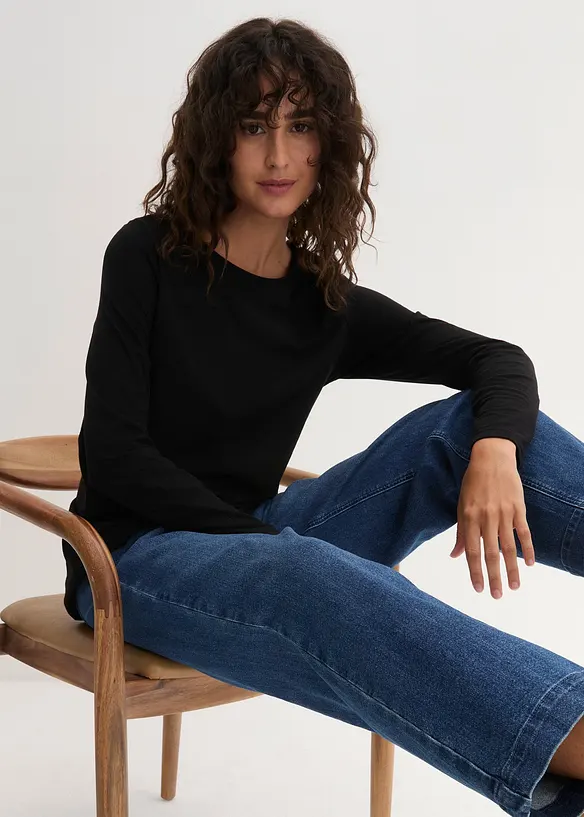 Langarm-Shirt mit reiner Bio-Baumwolle, bonprix