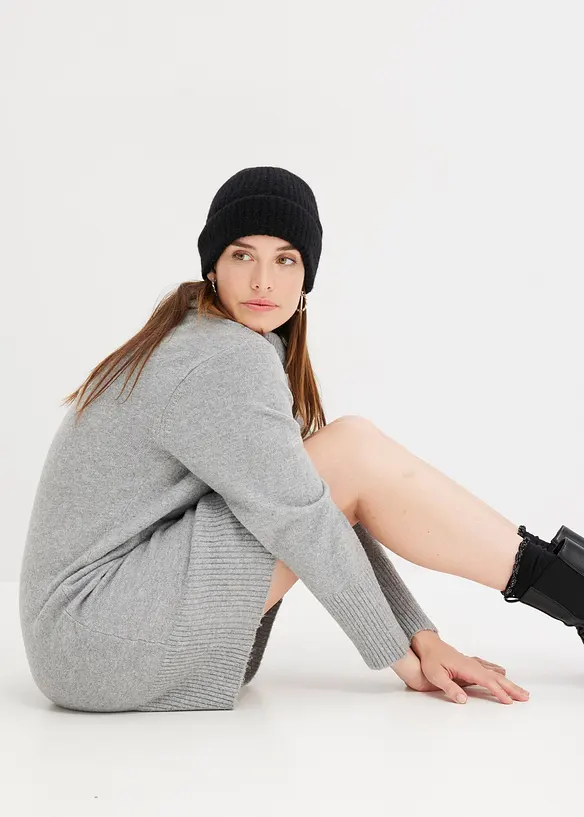 Robe en maille à col roulé, bonprix