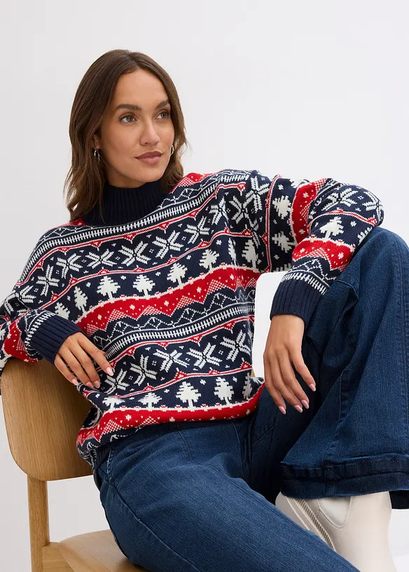 Weihnachtspullover mit Turtleneck, bonprix