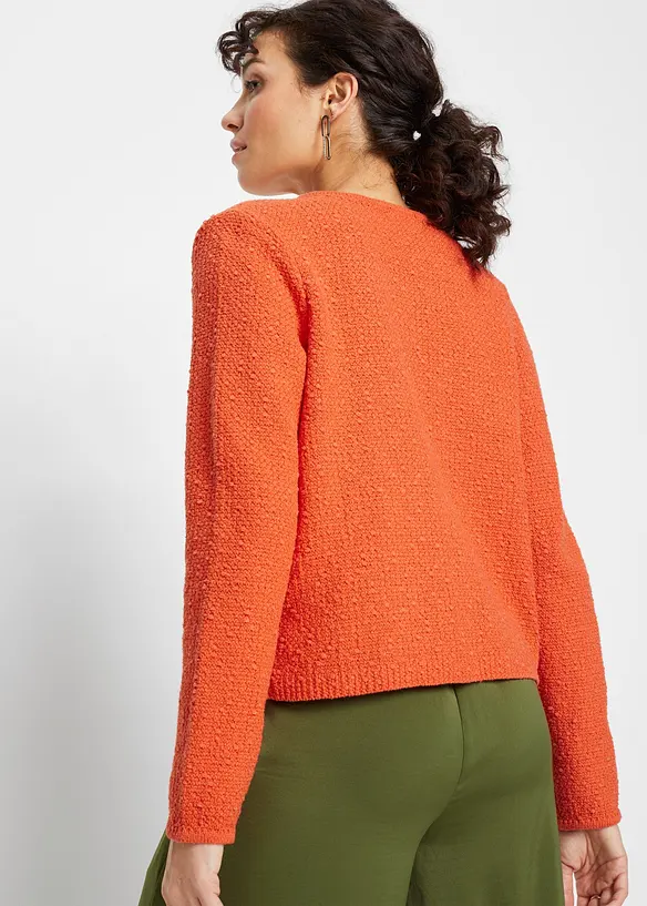 Gilet en maille bouclette façon tweed, bonprix