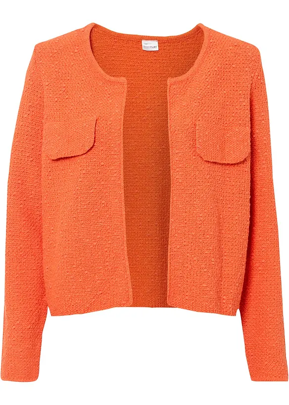 Gilet en maille bouclette façon tweed, bonprix