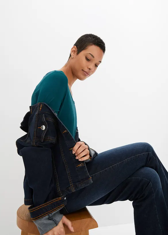 T-shirt à col rond en viscose douce, bonprix