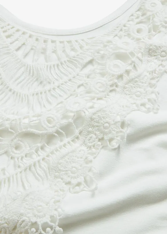 T-shirt à empiècement crochet, bonprix