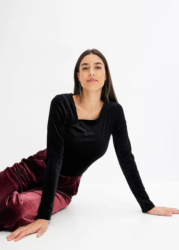 Shirt aus softem Samt, bonprix