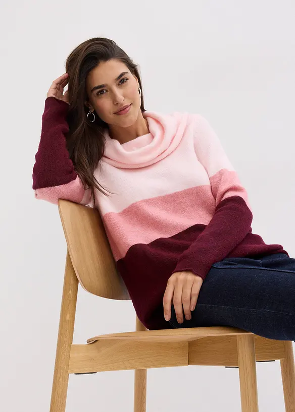 Pull col boule, bonprix