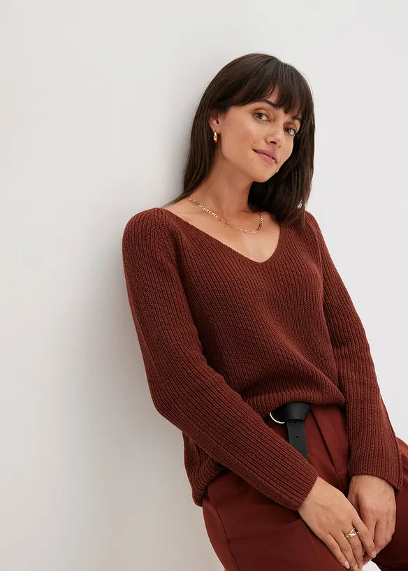 Pull côtelé en coton, bonprix