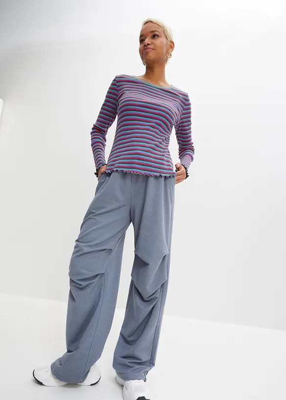 Rippshirt gestreift aus Bio-Baumwolle, bonprix