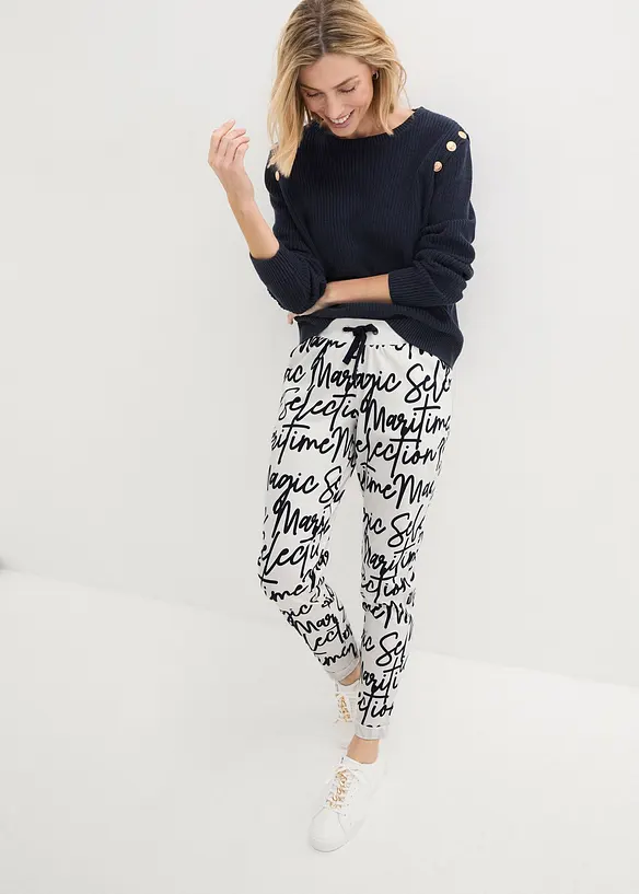 Pantalon imprimé à taille élastiquée, bonprix