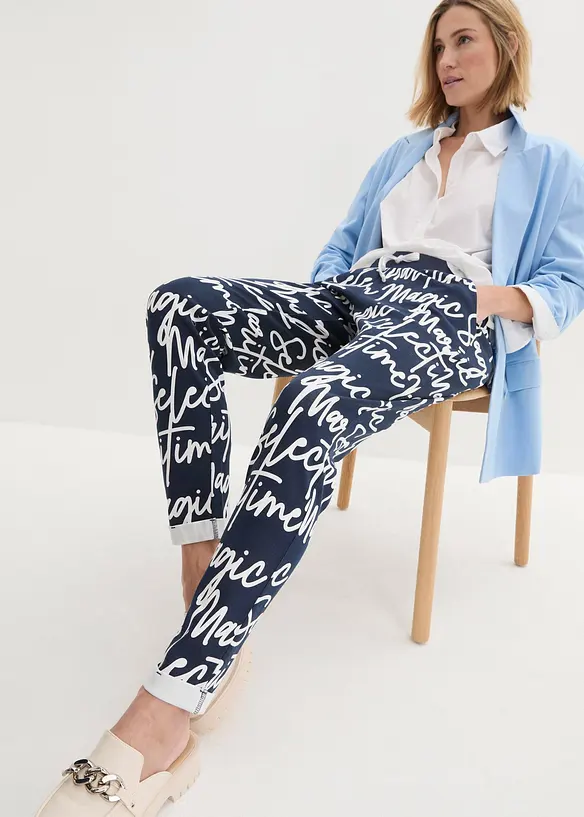 Pantalon imprimé à taille élastiquée, bonprix