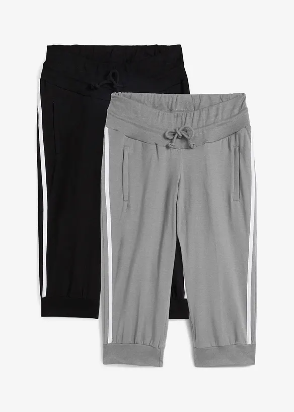 Jogginghose aus Baumwolle (2er Pack), Capri-Länge, bonprix