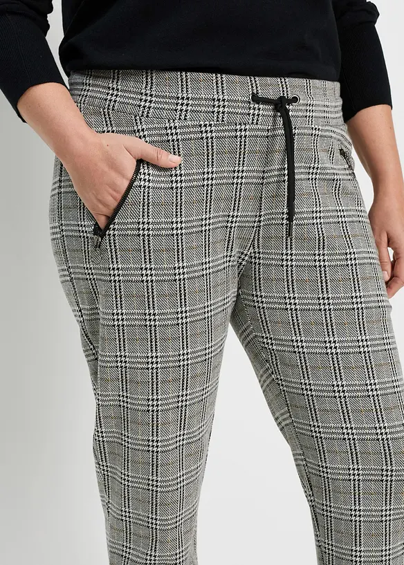 Pantalon jogger &agrave; carreaux Prince de Galles, bonprix