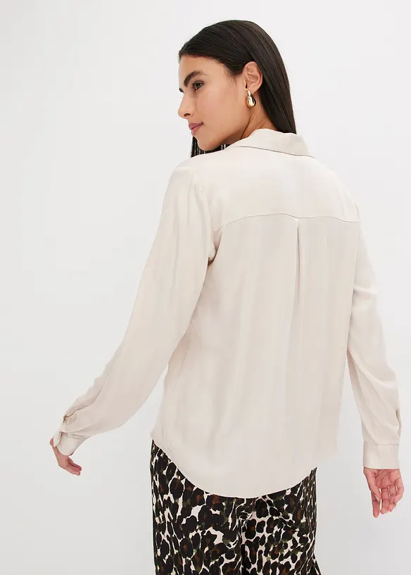 Satinbluse mit Reverskragen, bonprix