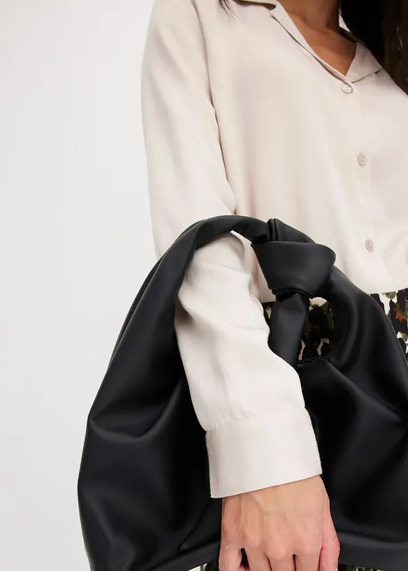 Satinbluse mit Reverskragen, bonprix