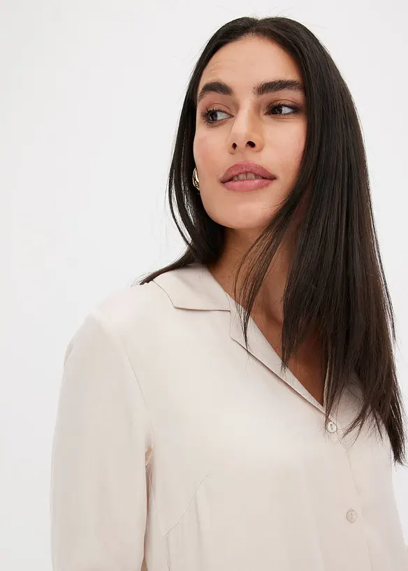 Satinbluse mit Reverskragen, bonprix
